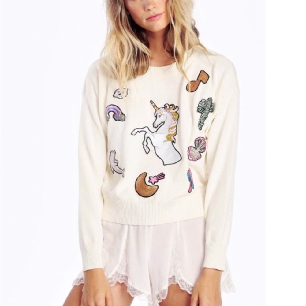 Wildfox unicorn sweater Sz L